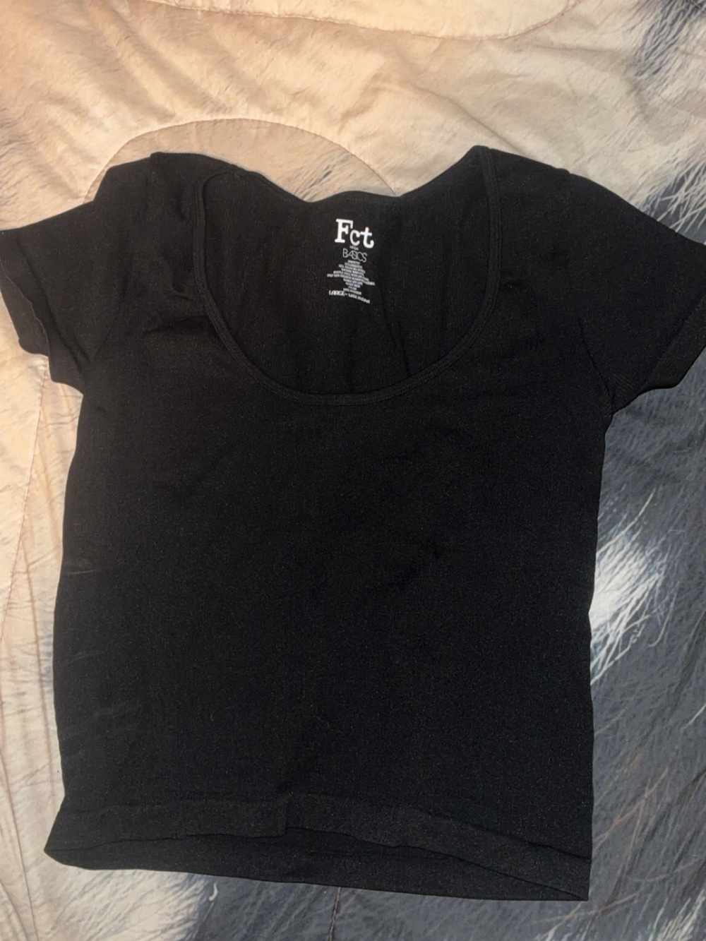 Fct Women's Black Scoop Neck Crop Top